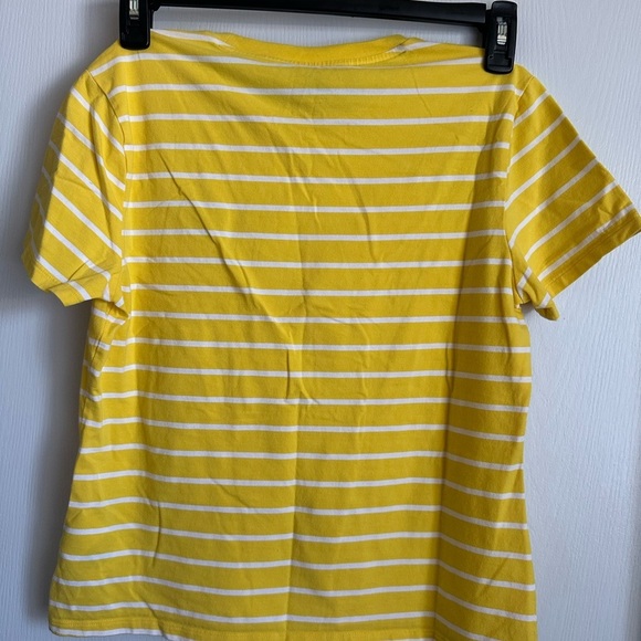 Brooks Brothers Sunshine Yellow White Striped Crew Neck Tee - Picture 3 of 4